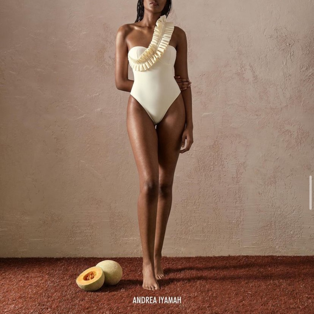 Andrea Iyamah Nisi ivory one-piece suit, size L